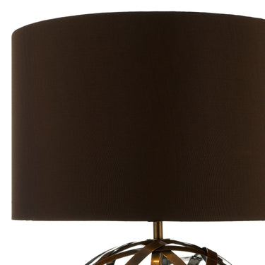 Voyage Table Lamp Woven Antique Copper Ball with Matching Lined Shade