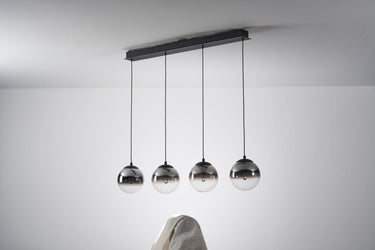 Volano 4 Light LED Bar Pendant Sand Black & Smoked Glass