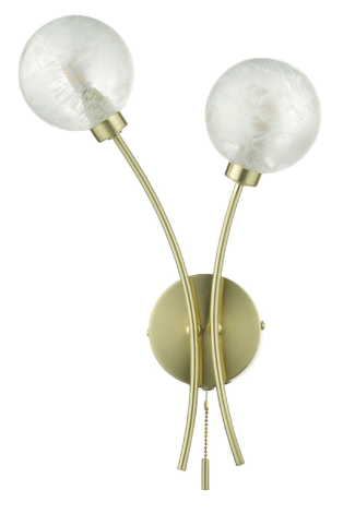 Avari 2 Light Wall Light Satin Brass