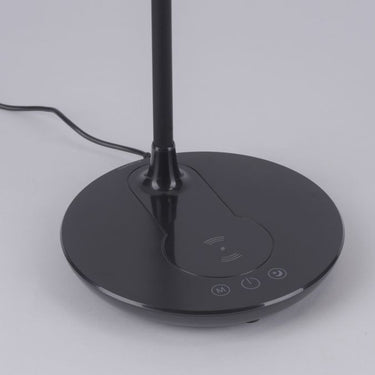 Astrid LED Black Table Lamp with Wireless Charging