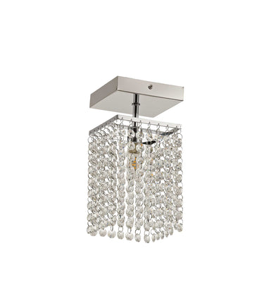 Attica Small Ceiling Light, IP44, Polished Chrome/Crystal