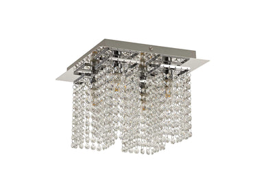 Attica Ceiling Light, IP44, Polished Chrome/Crystal
