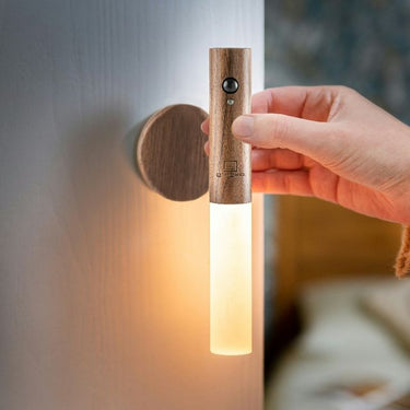 Gingko Smart Baton Rechargeable Lamp, Natural Walnut