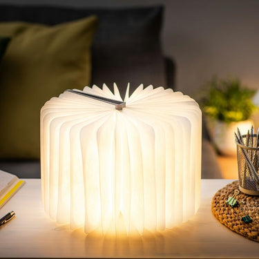 Gingko Smart Large Book Rechargeable Lamp, Linen Grey