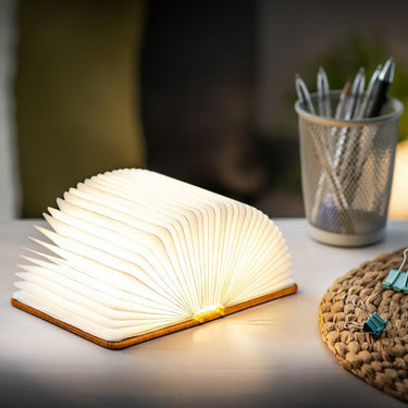Gingko Smart Mini Book Rechargeable Lamp, Linen Harmony Orange