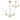 A1 - Carla Pendant/Semi Ceiling, 3 x E14 (Max 40W), Polished Gold, 1yr Warranty