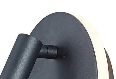 Cayman Wall Bracket, Backlight with Reading Light - Matt Black Round