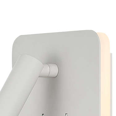 Cayman Wall Bracket, Backlight with Reading Light - Matt White Square
