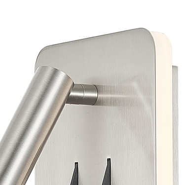 Cayman Wall Bracket, Backlight with Reading Light - Satin Nickel Square