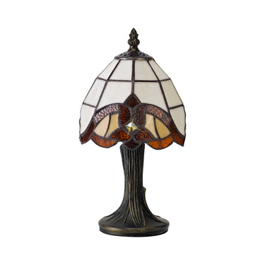 Cabana Tiffany Table Lamp, Cream/Amber/Clear Crystal Shade