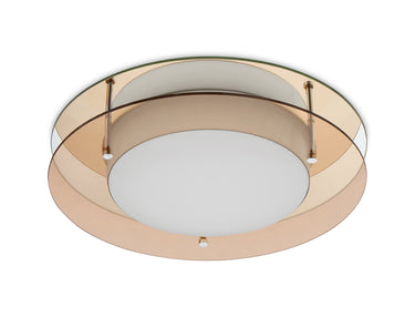 Chamber Ceiling, 18W LED, IP44, Amber/Mirror