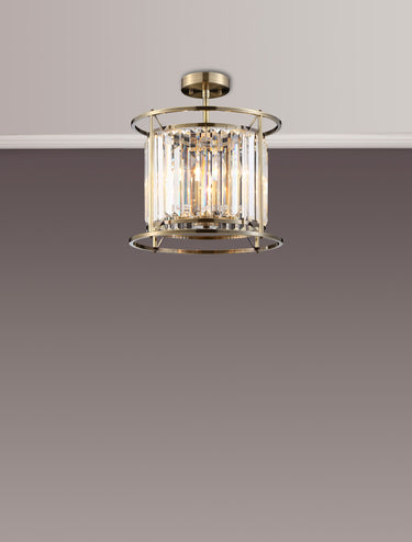Dynasty 3 Light Dual Mount Pendant Antique Brass