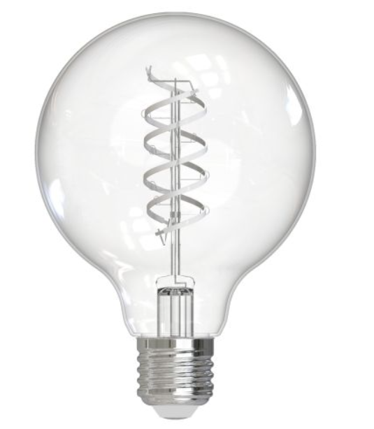 ES (E27) 8 Watt G95 Clear White Filament LED Dimmable