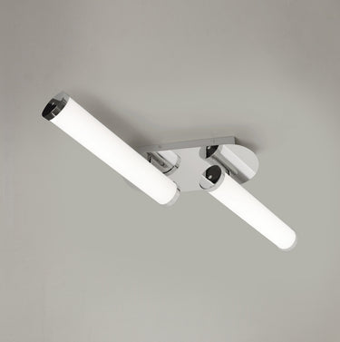 Incline Ceiling Lamp, 2 x 9W LED, 4000K, IP44, Polished Chrome