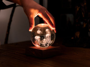 Gingko Amber Crystal Jelly Fish Rechargeable Lamp