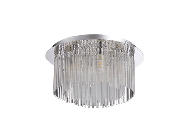 Jess Flush 6 Light, IP44, Polished Chrome/Clear Glass