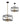A1 - Lusso Pendant, 4 x E14 (Max 40W), Black/Satin Gold, 1yr Warranty