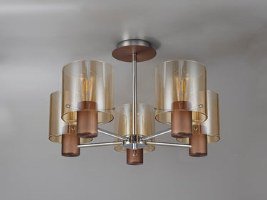 Manhattan 5 Light Semi Flush Mocha