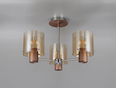 Manhattan 3 Light Semi Flush Mocha