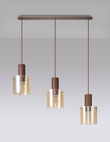 Manhattan 3 Light Bar Pendant Mocha