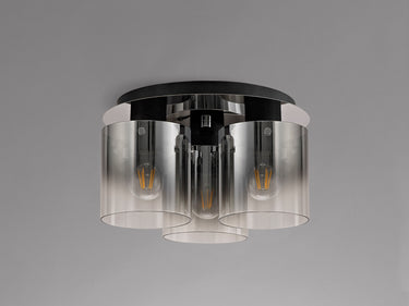 Manhattan 3 Light Flush Black