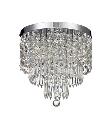 Mia Ceiling Light, IP44, Polished Chrome/Crystal