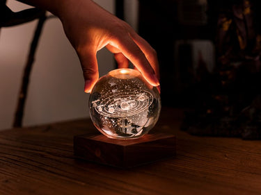 Gingko Amber Crystal Solar System Rechargeable Lamp