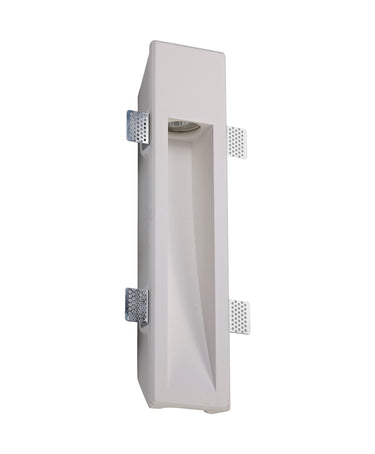 Strafe Large Recessed Wall Lamp, 1 x GU10, White Paintable Gypsum