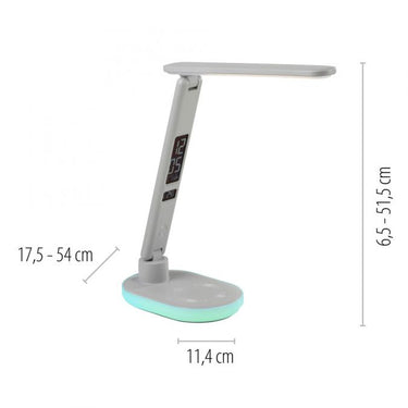 Tina White Table Lamp with Alarm, Wireless Charging and RGB/CCT